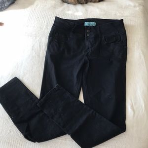 Black wax jeans